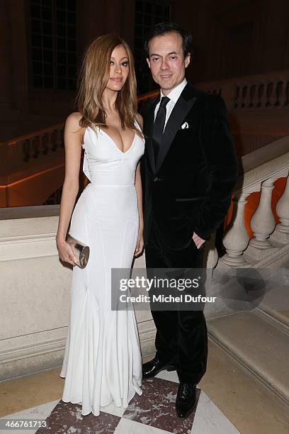 Zahia Dehar and Stephane Ruffier Meray attend the David Khayat Association 'AVEC' Gala Dinner on February 3, 2014 in Versailles, France.