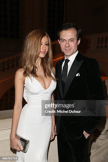 Zahia Dehar and Stephane Ruffier Meray attend the David Khayat Association 'AVEC' Gala Dinner on February 3, 2014 in Versailles, France.