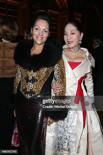 Hermine de Clermont Tonnerre and Lady Rotermer attend the David Khayat Association 'AVEC' Gala Dinner on February 3, 2014 in Versailles, France.