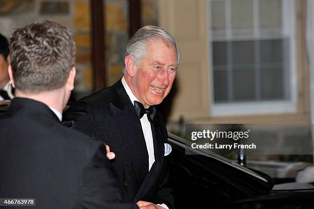 Prince Charles, Prince of Wales arrives at a reception and dinner for the Prince of Wales' U.S. Foundation on March 18, 2015 in Washington, DC.