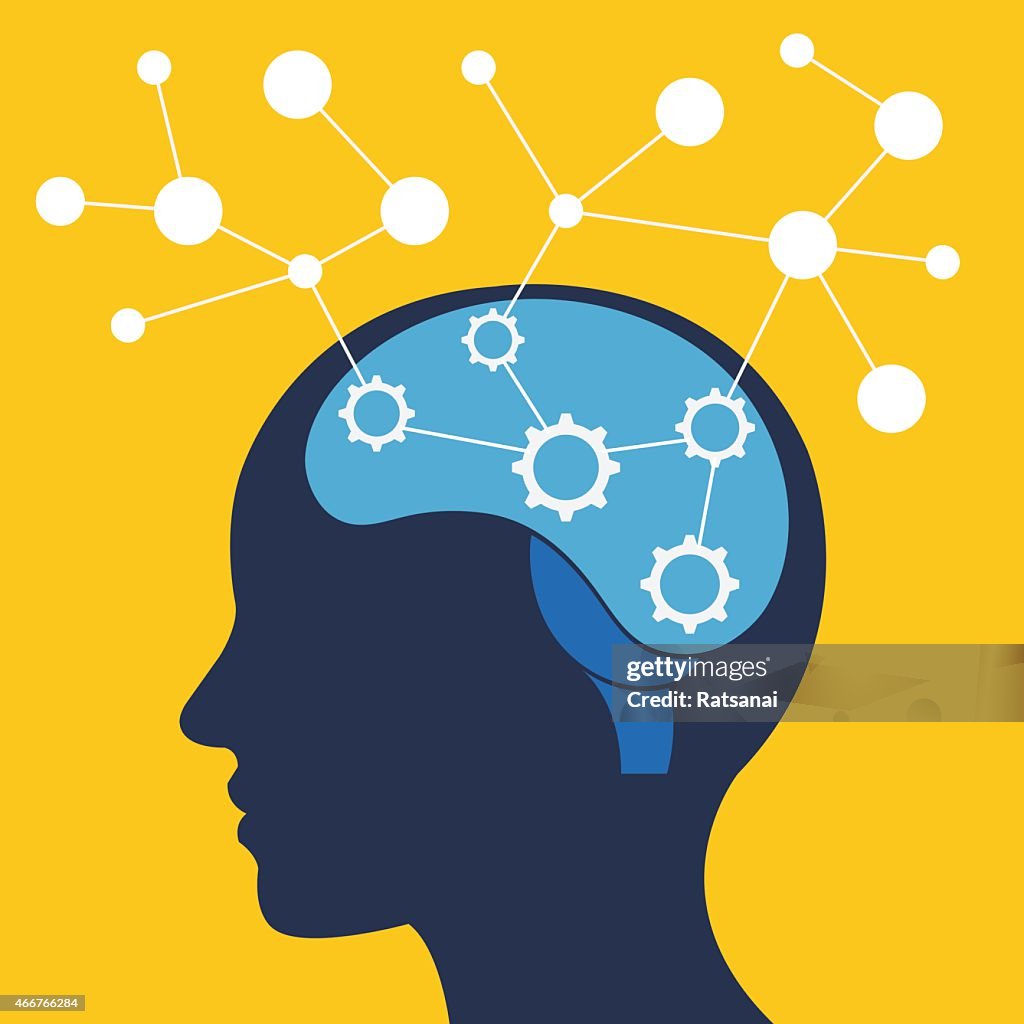 Brain Open Process Illustrated Concept Of Human Brain Process High-Res Vector Graphic ...