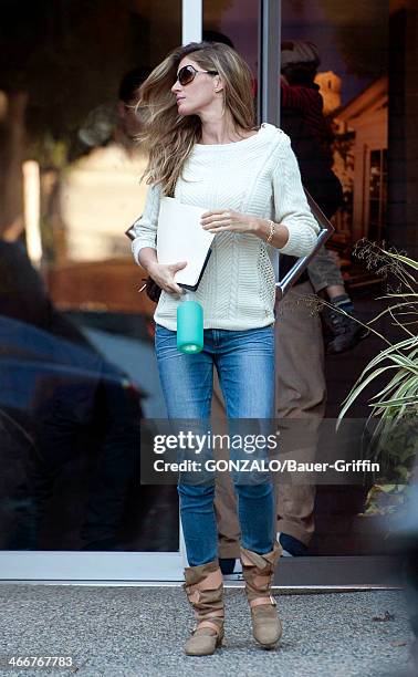 Gisele Bundchen is seen on February 3, 2014 in Los Angeles, California.
