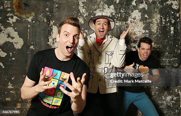 Luke Ryan, Wyatt Nixon-Lloyd and Sam Moran pose during a media call to announce nominees and voting open of the 12th Annual ASTRA Awards at The...