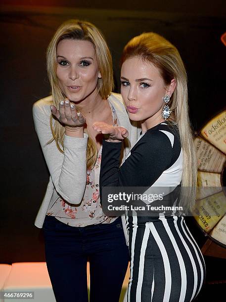 Katja Kuehne and Liz Kaeber attend 'Revolution 1848' Show Premiere at Berlin Dungeon on March 18, 2015 in Berlin, Germany.