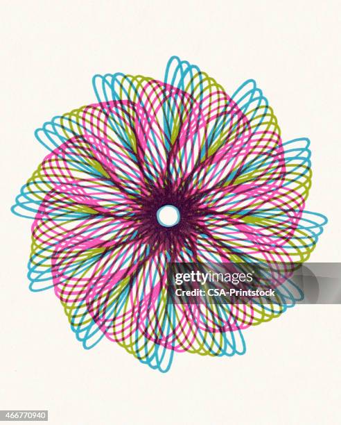 pinwheel line design - spirograph stock illustrations