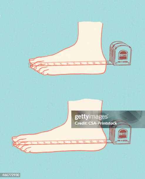 feet - comparing two things stock illustrations