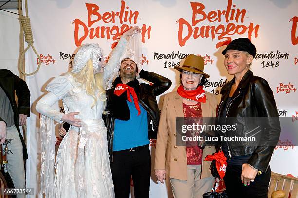 Ivan Strano; Baerbel Wierichs and Natascha Ochsenknecht attend 'Revolution 1848' Show Premiere at Berlin Dungeon on March 18, 2015 in Berlin, Germany.