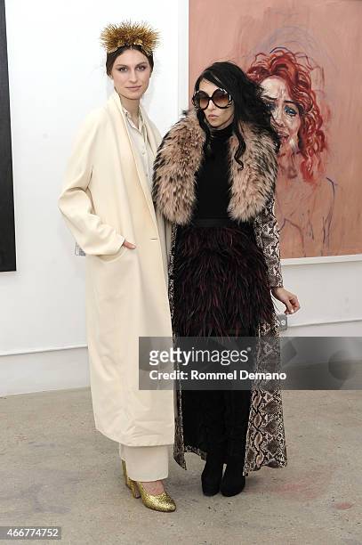 Tali Lennox and Stacey Bendet attend the Tali Lennox Exhibition Opening Reception at Catherine Ahnell Gallery on March 18, 2015 in New York City.
