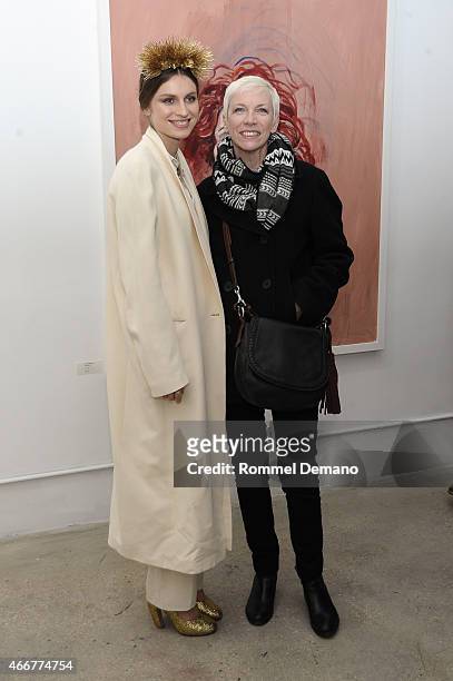 Tali Lennox and Annie Lennox attend the Tali Lennox Exhibition Opening Reception at Catherine Ahnell Gallery on March 18, 2015 in New York City.