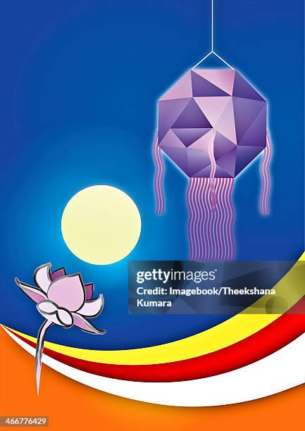 wesak festival (design for the wesak day) - vesak flower stock illustrations