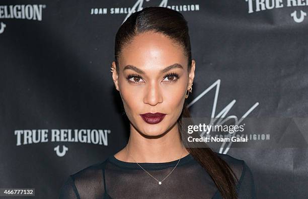 Model Joan Smalls attends the Joan Smalls True Religion Collection launch event at Gramercy Park Hotel Rooftop on March 18, 2015 in New York City.