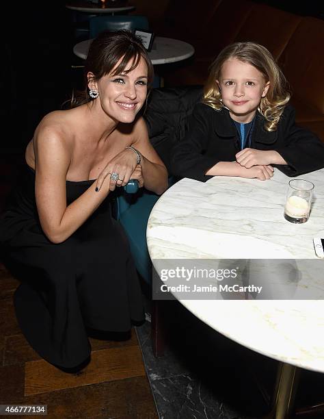 Jennifer Garner and Giselle Eisenberg attend the "Danny Collins" New York Premiere after party at the Stone Rose Lounge on March 18, 2015 in New York...