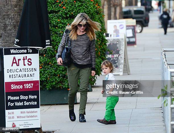 Selma Blair and son Arthur Bleick are seen on February 03, 2014 in Los Angeles, California.