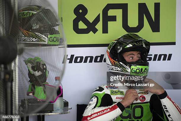 Alvaro Bautista of Spain and Go&Fun Honda Gresini prepares to start during the MotoGP Tests in Sepang - Day One at Sepang Circuit on February 4, 2014...