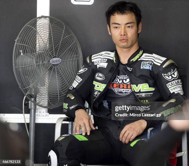 Hiroshi Aoyama of Japan and Drive M7 Aspar looks on during the MotoGP Tests in Sepang - Day One at Sepang Circuit on February 4, 2014 in Kuala...