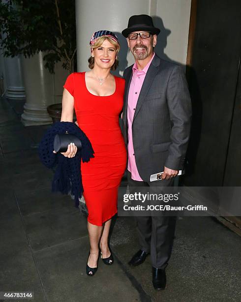 Kristy Swanson and Lloyd Eisler are seen in Los Angeles on March 14, 2015 in Los Angeles, California.