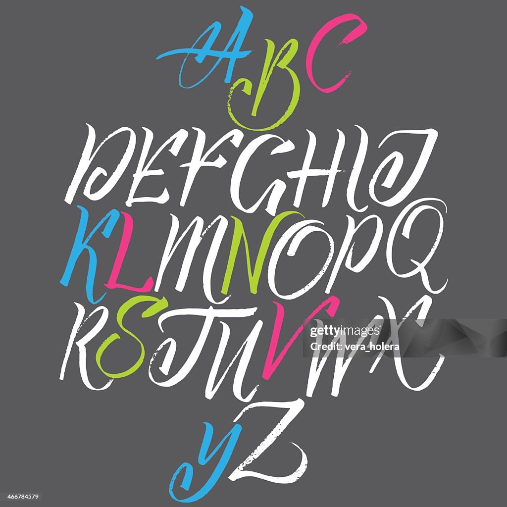 Color Full Cursive Vector Cursive Colorful Alphabet High-Res Vector Graphic - Getty Images