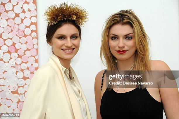 Artist Tali Lennox and Lola Fruchtmann attend Tali Lennox Exhibition Opening Reception at Catherine Ahnell Gallery on March 18, 2015 in New York City.