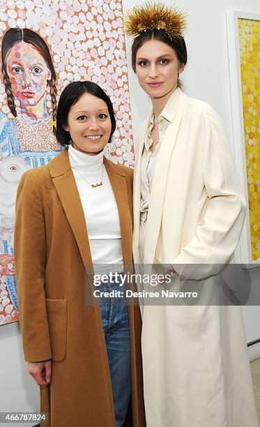 Rachael Wang and artist Tali Lennox attend Tali Lennox Exhibition Opening Reception at Catherine Ahnell Gallery on March 18, 2015 in New York City.