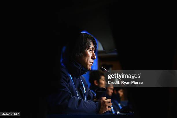 Ski Jumper Noriaki Kasai of Japan attends a press conference at Gorki Press Center ahead of the Sochi 2014 Winter Olympic on February 4, 2014 in...