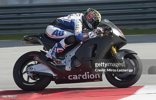Karel Abraham of Czech and Cardion AB Motoracing heads down a straight during the MotoGP Tests in Sepang - Day One at Sepang Circuit on February 4,...