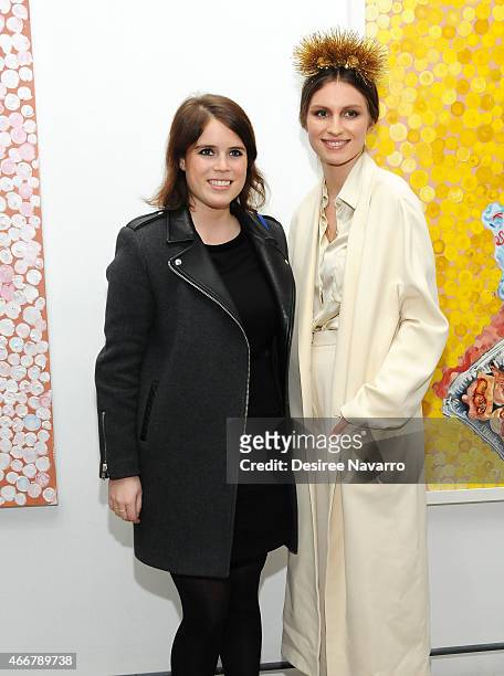 Princess Eugenie of York and Tali Lennox attend Tali Lennox Exhibition Opening Reception at Catherine Ahnell Gallery on March 18, 2015 in New York...