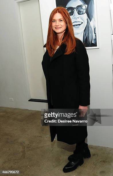 Actress Bonnie Wright attends Tali Lennox Exhibition Opening Reception at Catherine Ahnell Gallery on March 18, 2015 in New York City.
