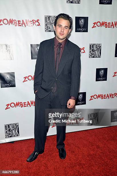 Actor Hutch Dano attends the premiere of Freestyle Releasing's new film "Zombeavers" at The Theatre At The Ace Hotel on March 18, 2015 in Los...