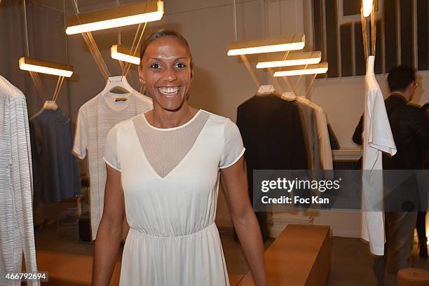 Women team player Marie Laure Delie attend the Basus Cocktail at Le Perchoir on March 18, 2015 in Paris, France.