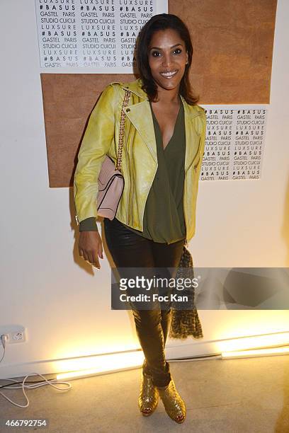 Presenter Audrey Chauveau attends the Basus Cocktail at Le Perchoir on March 18, 2015 in Paris, France.