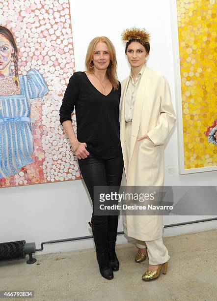 Founder and director Catherine Ahnell and artist Tali Lennox attend Tali Lennox Exhibition Opening Reception at Catherine Ahnell Gallery on March 18,...