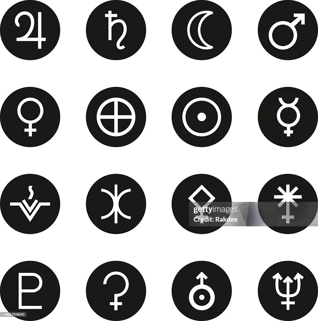 Sonnensystem-Icons-Schwarz-Serie Circle
