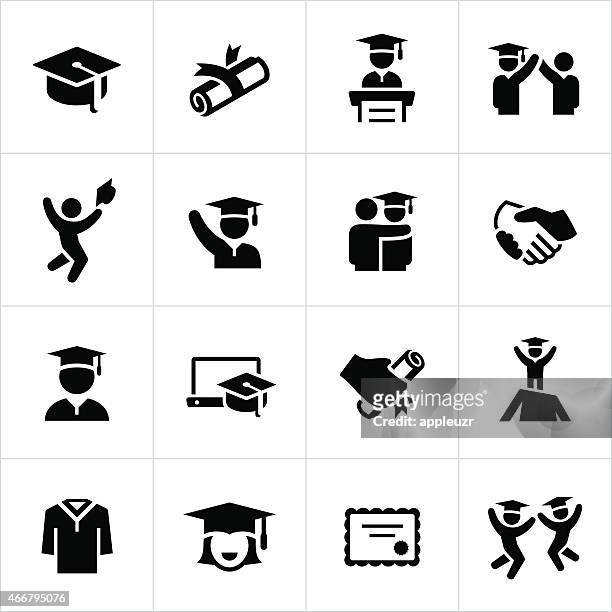ilustrações de stock, clip art, desenhos animados e ícones de universitários e ícones de formatura - education icons