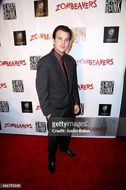 Actor Hutch Dano attends the premiere of Freestyle Releasing's new film 'Zombeavers' at The Theatre At The Ace Hotel on March 18, 2015 in Los...