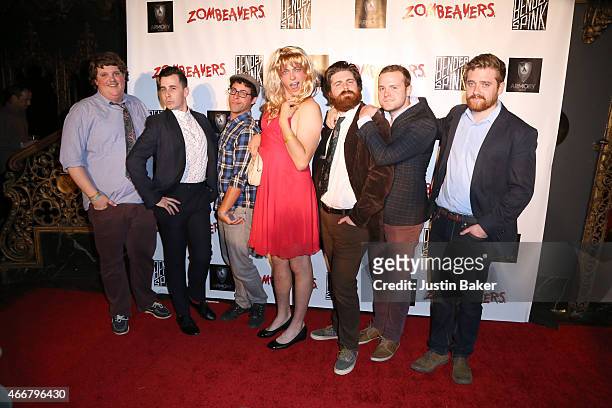Bath Boys Comedy attends "Zombeavers" - Los Angeles Premiere at The Theater at The Ace Hotel on March 18, 2015 in Los Angeles, California.