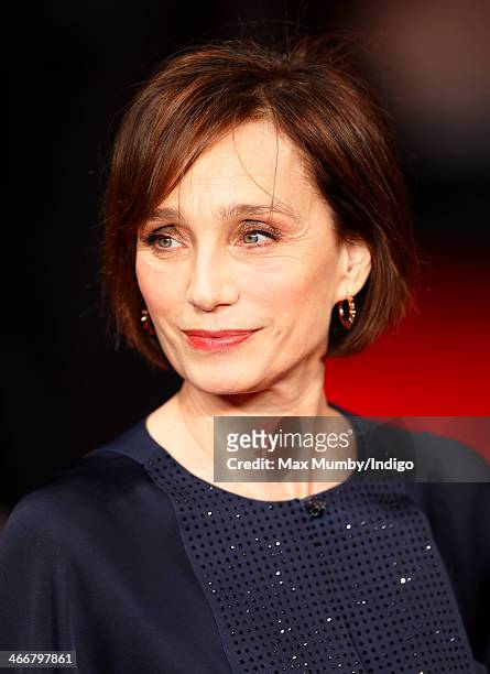 Kristin Scott Thomas attends the UK Premiere of 'The Invisible Woman' at Odeon Kensington on January 27, 2014 in London, England.