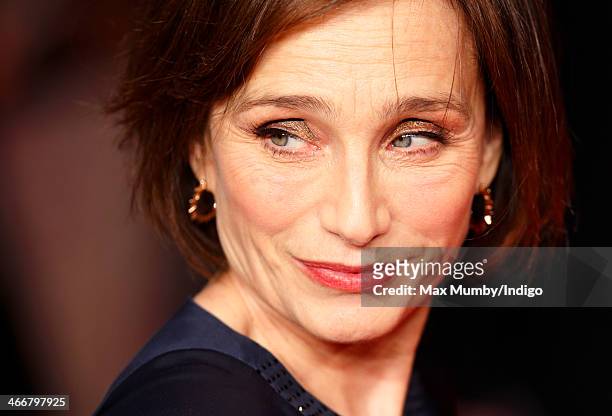 Kristin Scott Thomas attends the UK Premiere of 'The Invisible Woman' at Odeon Kensington on January 27, 2014 in London, England.