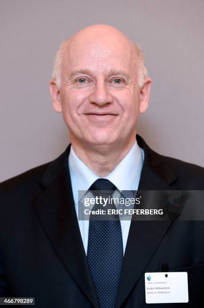 Of the AG2R La Mondiale cycling team, Andre Renaudin, poses for a photograph in Paris on February 3 following a presentation of the new members of...