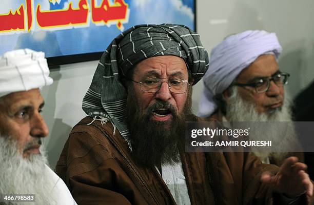 Members of a committee from Tehreek-e-Taliban Pakistan which was set up to hold talks with the government of Pakistan, chief cleric of Islamabad's...