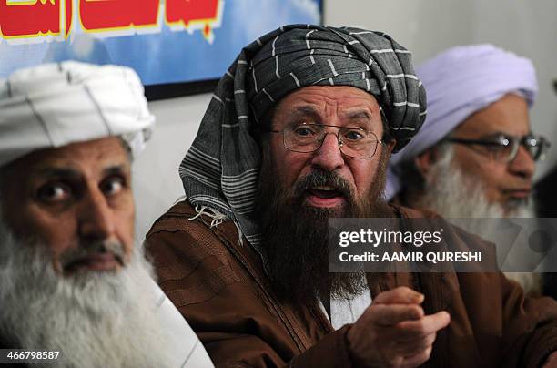 Members of a committee from Tehreek-e-Taliban Pakistan which was set up to hold talks with the government of Pakistan, chief cleric of Islamabad's...