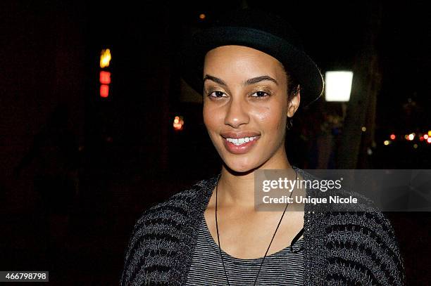 Actor AzMarie Livingston attends the "Empire" Season Finale Viewing Party at The Man Cave Ultimate Sports Bar and Lounge on March 18, 2015 in Los...