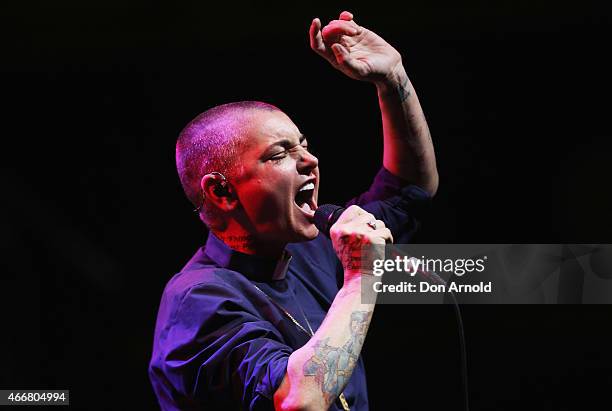 Sinead O'Connor performs live for fans at Sydney Opera House on March 19, 2015 in Sydney, Australia.