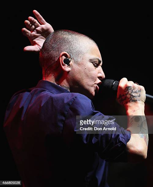Sinead O'Connor performs live for fans at Sydney Opera House on March 19, 2015 in Sydney, Australia.