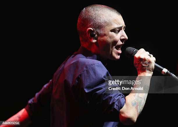 Sinead O'Connor performs live for fans at Sydney Opera House on March 19, 2015 in Sydney, Australia.