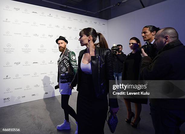 Raul Meireles, Ivone Meireles, Rute Alves and Bruno Alves attend Mercedes Benz Fashion Week Istanbul FW15 on March 18, 2015 in Istanbul, Turkey.