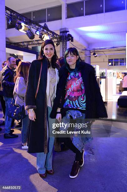 Ahu Yagtu and Hande Cokrak attends Mercedes Benz Fashion Week Istanbul FW15 on March 18, 2015 in Istanbul, Turkey.