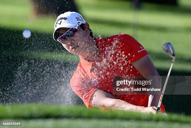 Sang-Moon Bae of South Korea hits a shot on the eleventh hole at La Quinta Country Club Course during the first round of the Humana Challenge in...