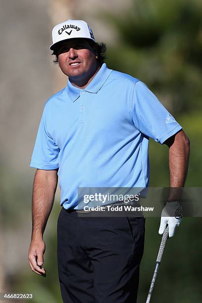 Pat Perez plays the eleventh hole at La Quinta Country Club Course during the first round of the Humana Challenge in partnership with the Clinton...