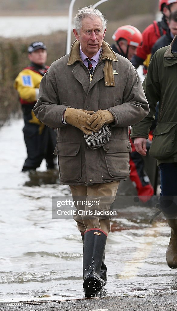 Prince Charles Visits Flood-Hit Communities On The Somerset Levels