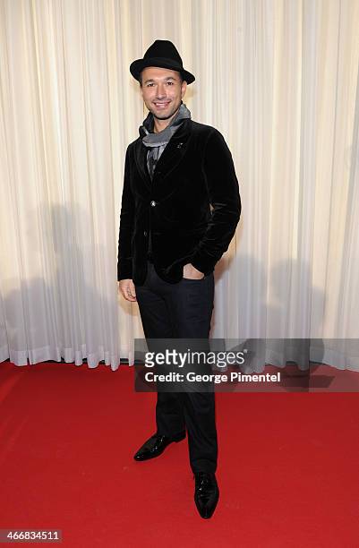 Victor Micallef of the Canadian Tenors attends the 2014 Juno Awards Nominee Press Conference at The Design Exchange on February 4, 2014 in Toronto,...
